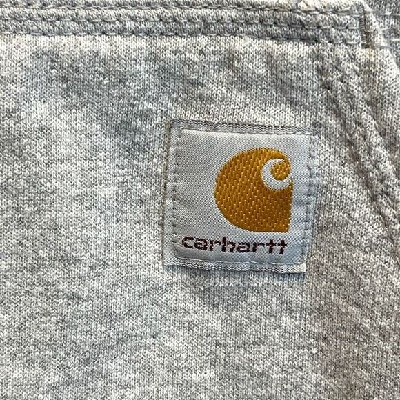 CARHARTT Men’s Hoodie Sweatshirt 3XL Heather Grey Logo Sleeve Loose Fit Pocket - Picture 5 of 14